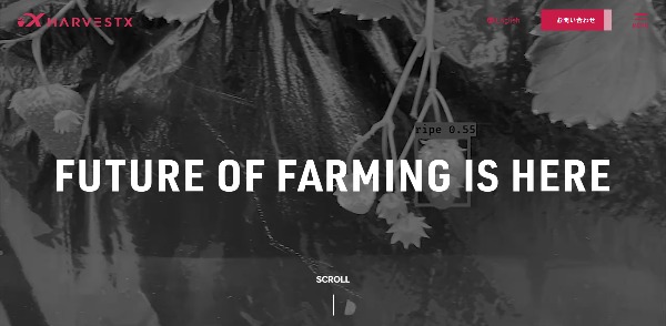 HarvestXの公式HPキャプチャ